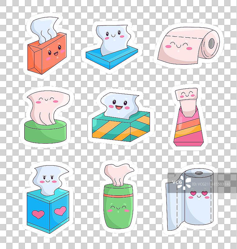 可爱卡通餐巾纸人物贴纸书签图片素材