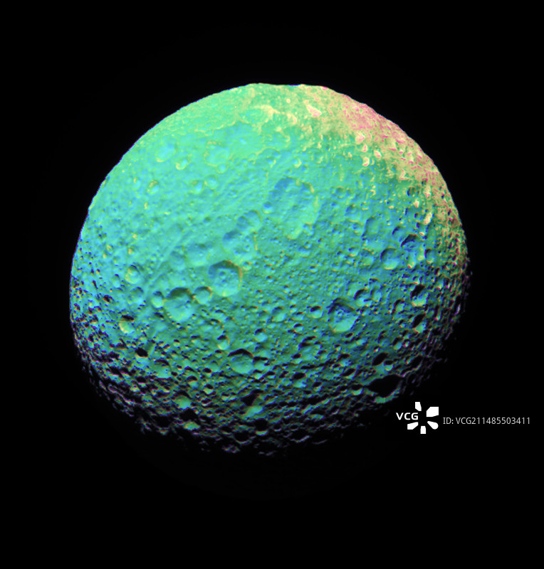 土星卫星：弥玛斯（卡西尼号图像）图片素材