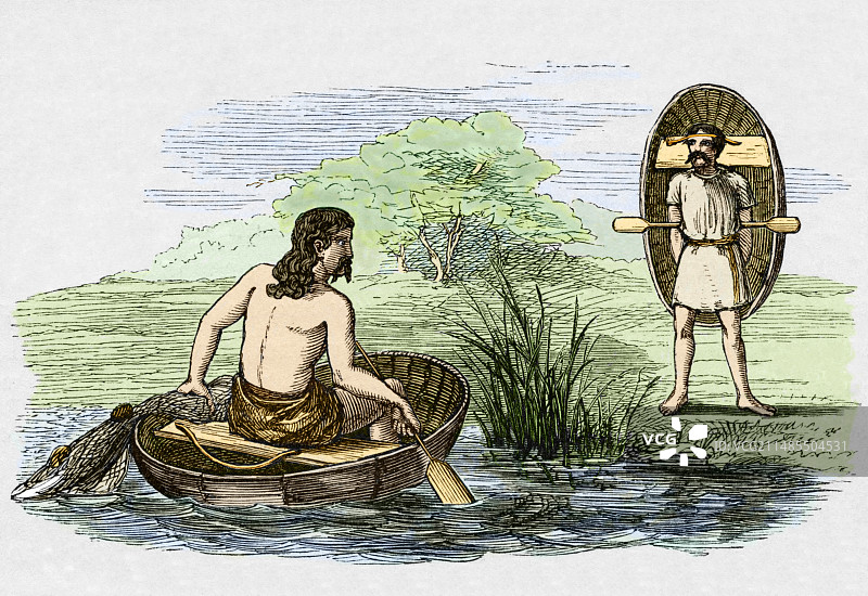 古不列颠人的科拉克小船图片素材