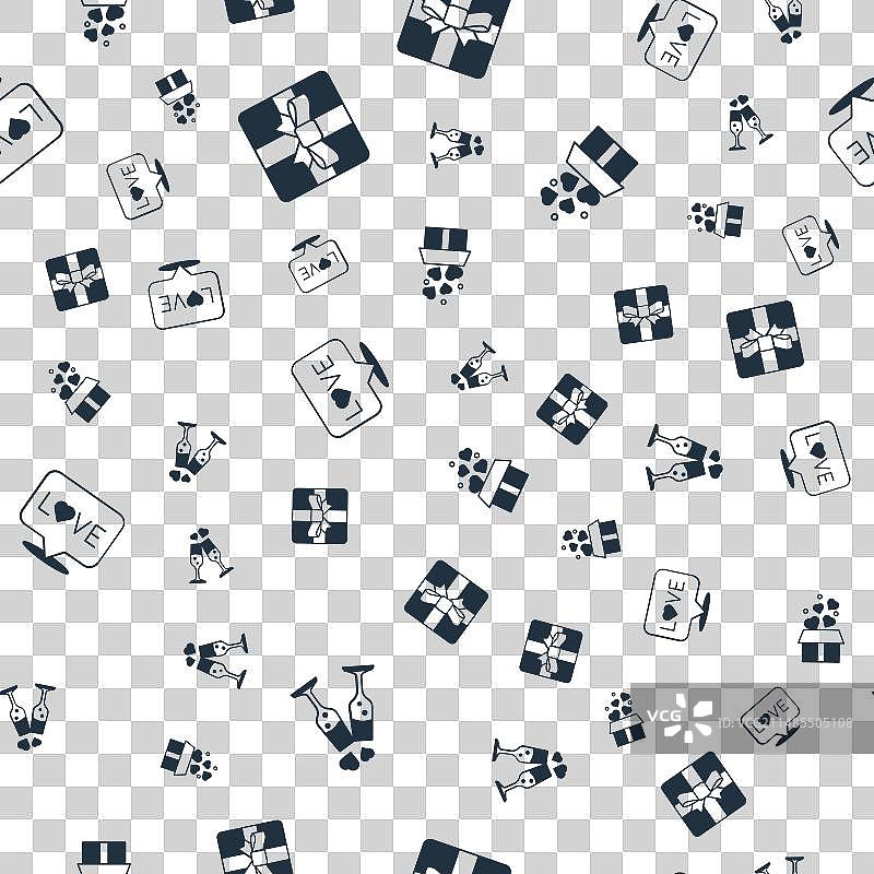 香槟酒杯礼品盒爱心文字套装图片素材