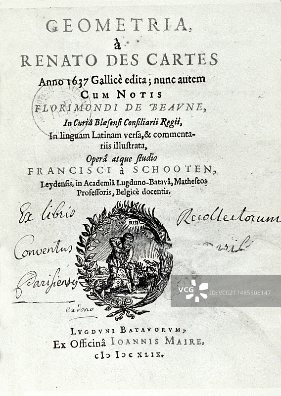 勒内·笛卡尔的《几何学》(1639年)图片素材