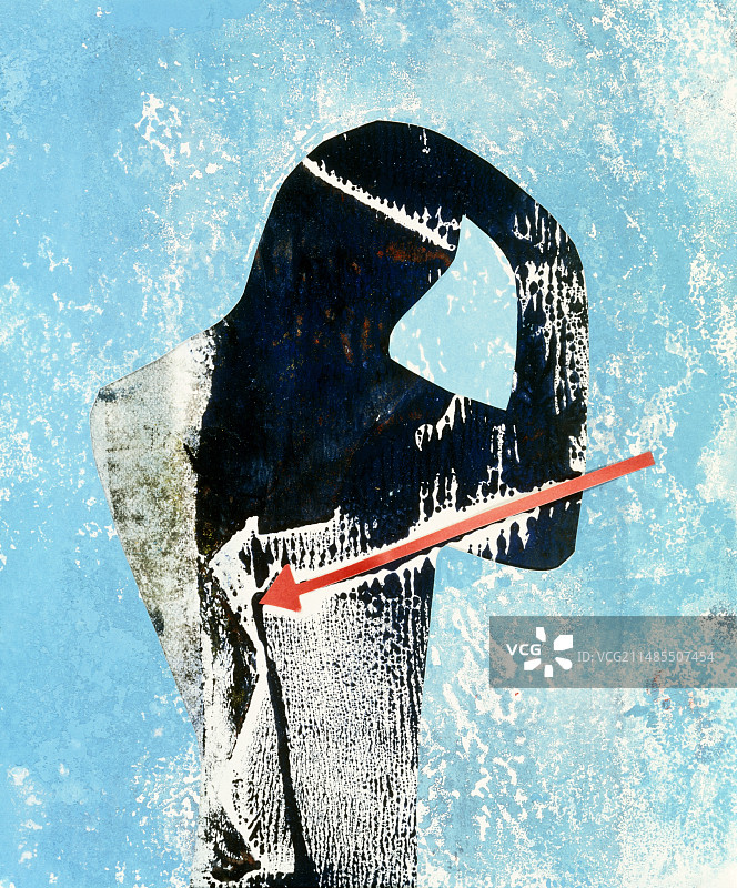 描述背部疼痛的抽象艺术作品图片素材