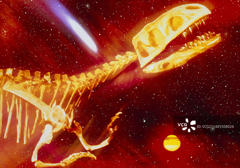 恐龙灭绝的电脑图像图片素材