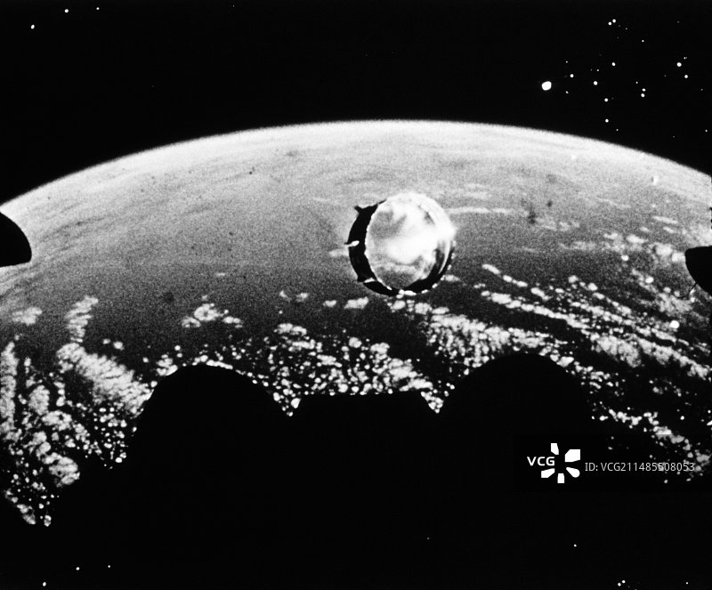 阿波罗6号的第一级火箭残骸图片素材