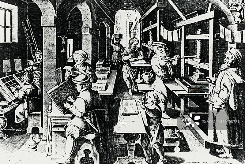 16或17世纪的印刷厂图片素材