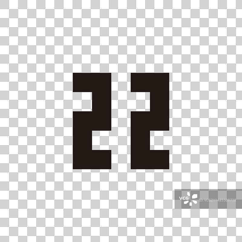 数字22方形几何简约标志图片素材