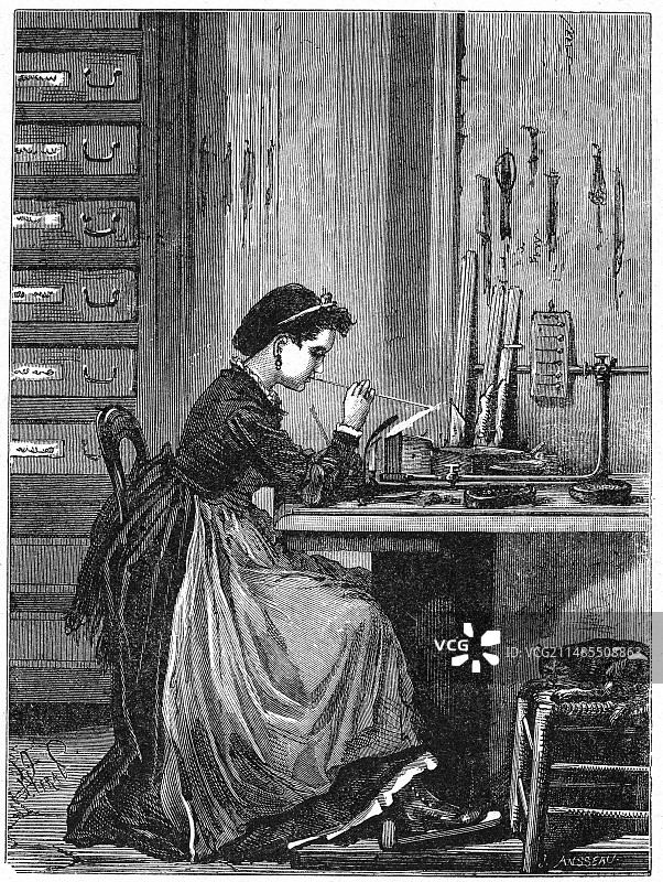 仿珍珠生产图片素材