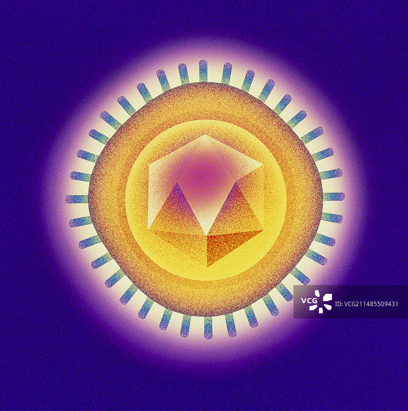 电脑绘制的德国麻疹（风疹）病毒图片素材