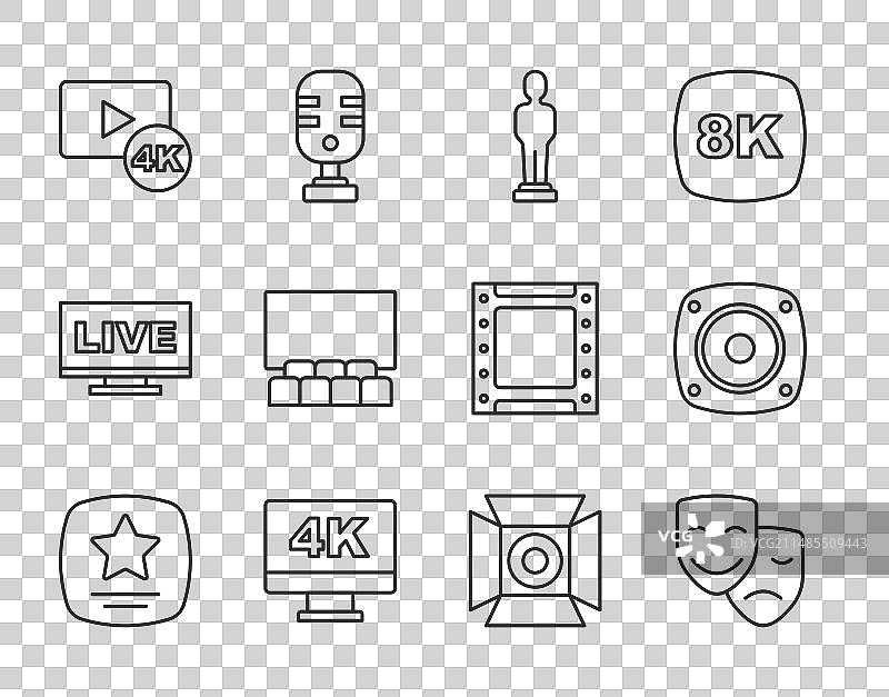 喜剧和悲剧的明星走道线条图片素材