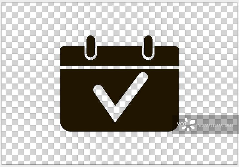 日历复选标记图标隔离模板剪贴画图片素材