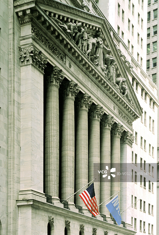 纽约证券交易所大楼正面图片素材