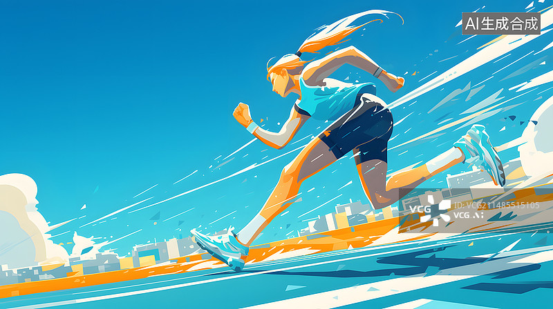 【AI数字艺术】一个人正在冲刺起跑茶壶图片素材