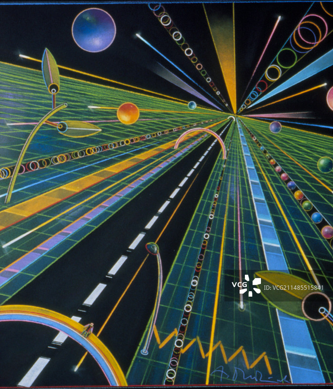 信息高速公路的抽象艺术作品图片素材