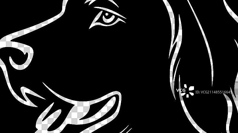 狗-黑白孤立的图标图片素材