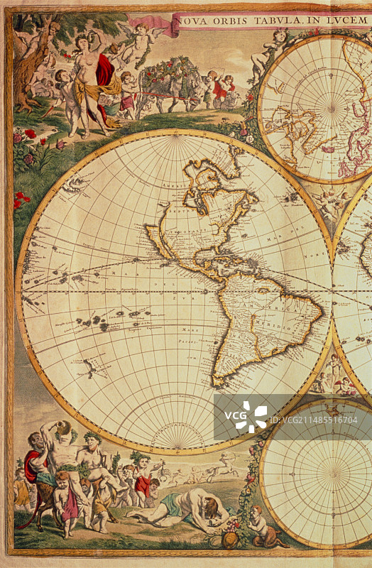 1689年德维特地图中的美洲图片素材