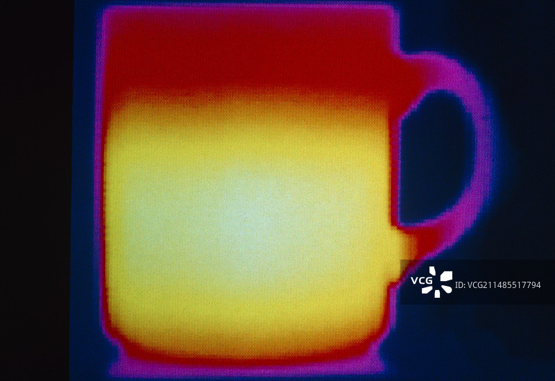 咖啡杯的256色热谱图图片素材