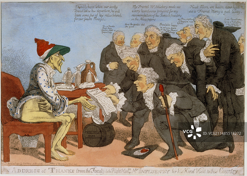 讽刺漫画：致Influenzy先生的感谢信图片素材