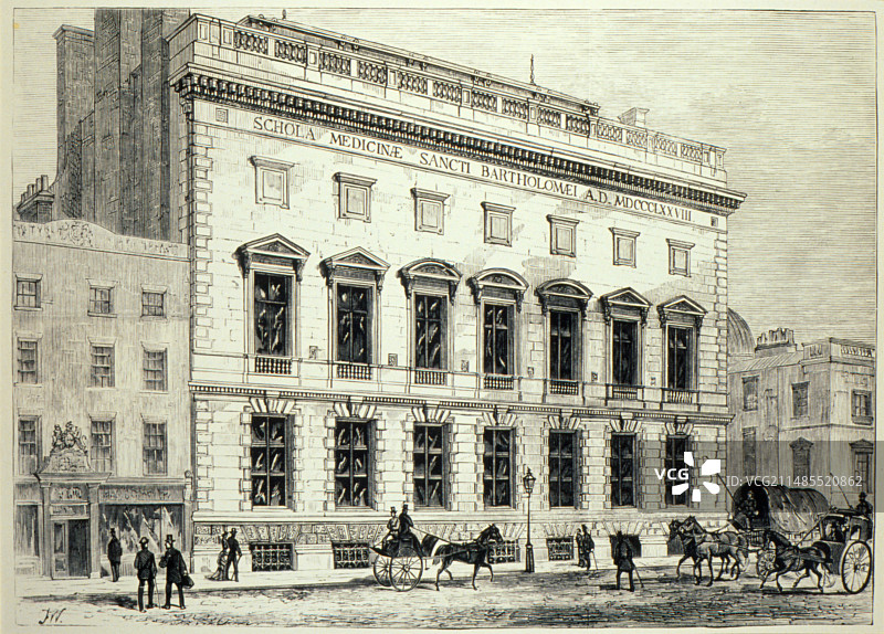 1879年的伦敦圣巴塞洛缪医院图片素材