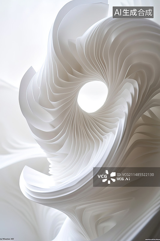 【AI数字艺术】白色背景下的白色织物特写镜头图片素材