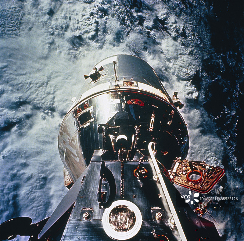 阿波罗9号舱段地球轨道运行图片素材