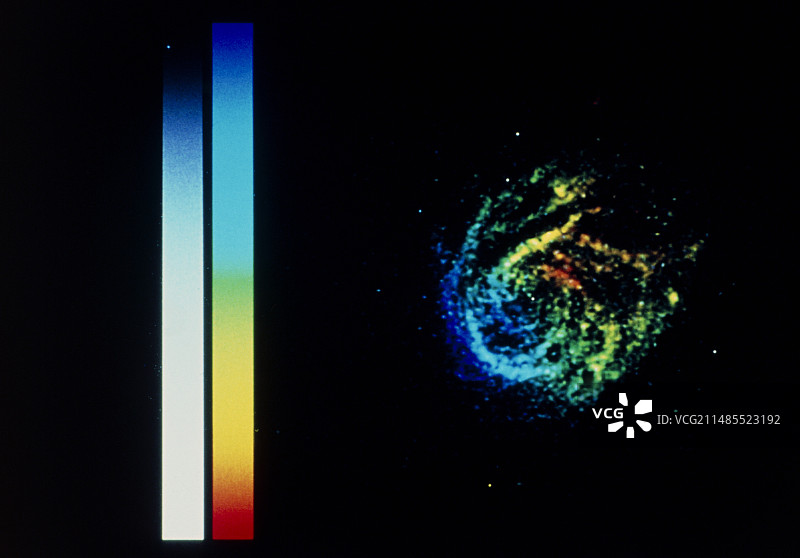 M101星系：显示速度的射电图像图片素材
