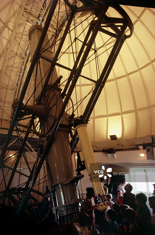 老格林威治天文台的格拉布折射望远镜图片素材