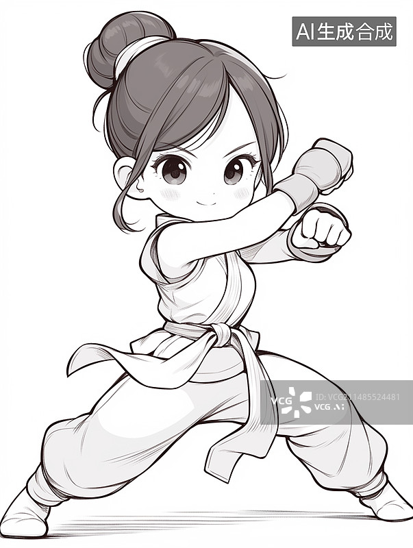 【AI数字艺术】线描小学生图片素材