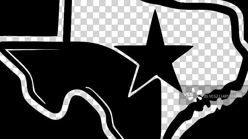 得克萨斯州黑白隔离图标图片素材