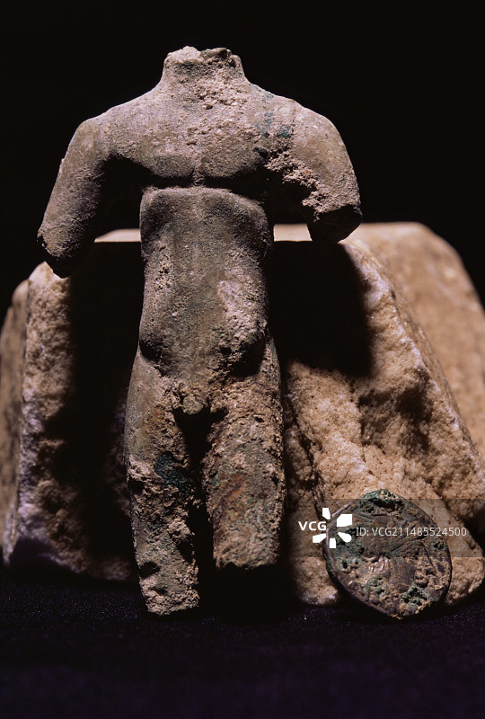 罗马雕像和硬币图片素材