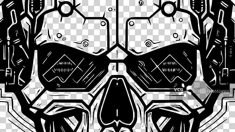 骷髅-极简主义和扁平的标志图片素材