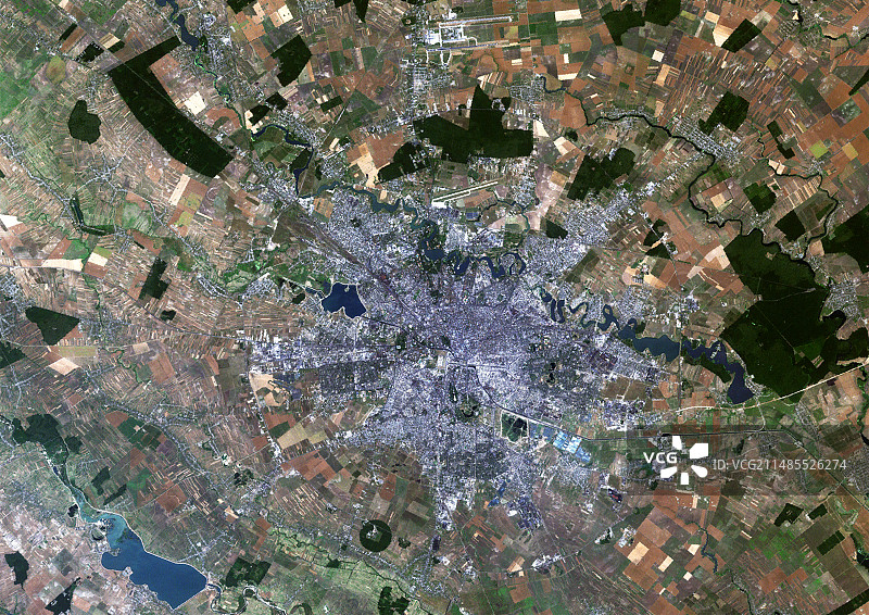 罗马尼亚布加勒斯特卫星图像图片素材