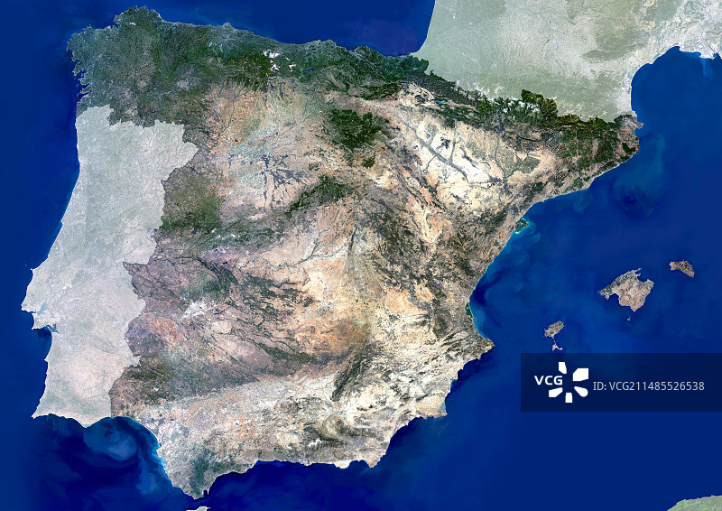 西班牙卫星图像图片素材