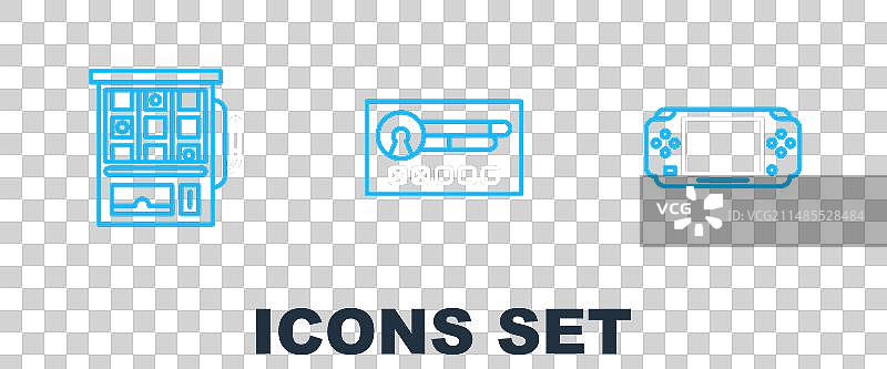 掌上游戏机老虎机线性图标图片素材