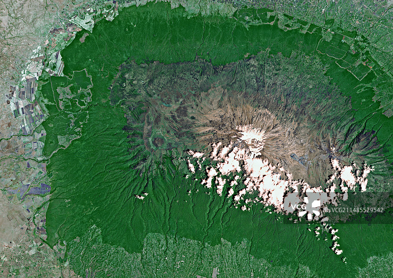 乞力马扎罗山卫星图像图片素材