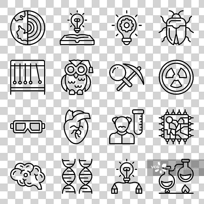 科学与实验室设备线性图标素材包图片素材