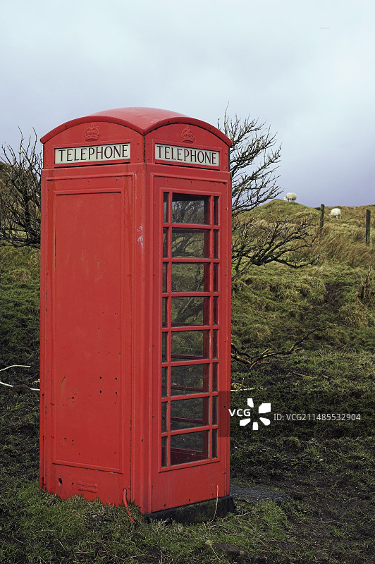 红色电话亭图片素材