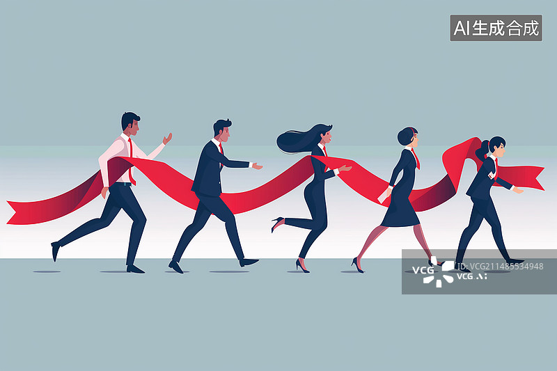 【AI数字艺术】工作人员冲刺插画插图图片素材