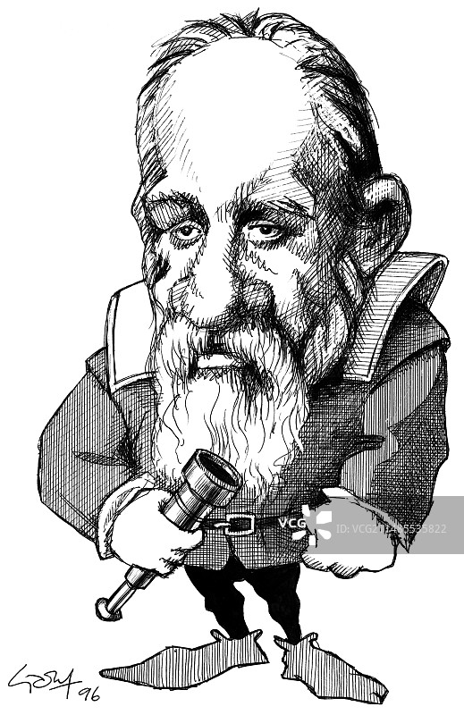 伽利略·伽利莱漫画图片素材