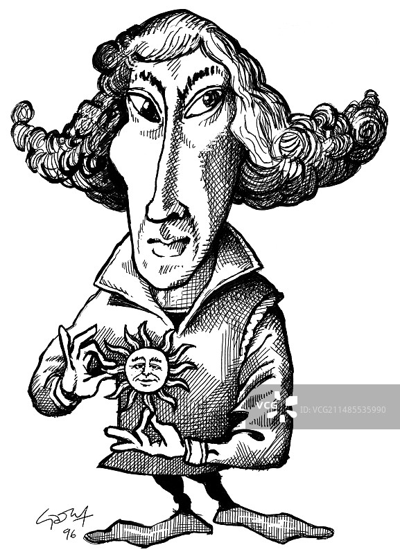 哥白尼讽刺画图片素材