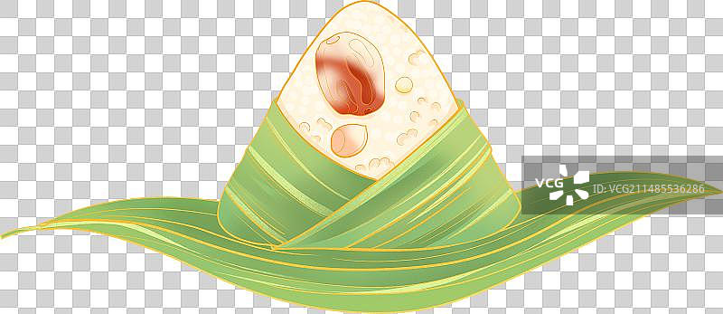 端午节粽子叶上的剥开的粽子国潮插画图片素材