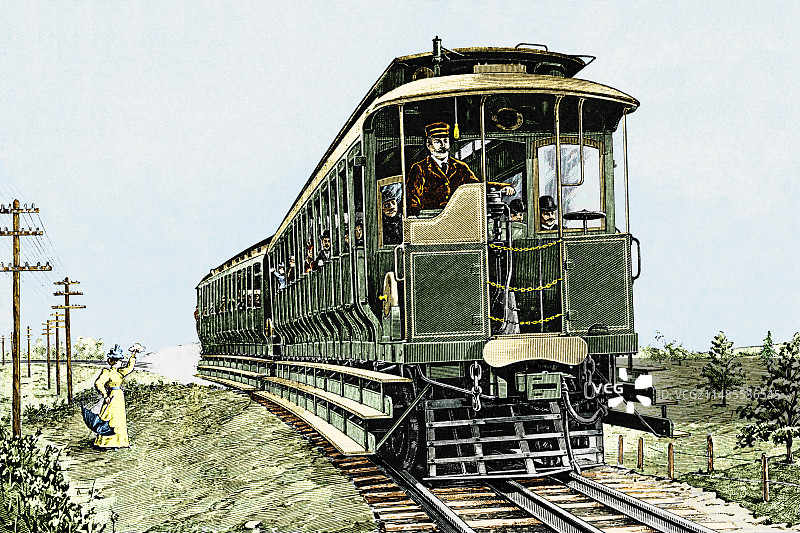 早期电力火车图片素材
