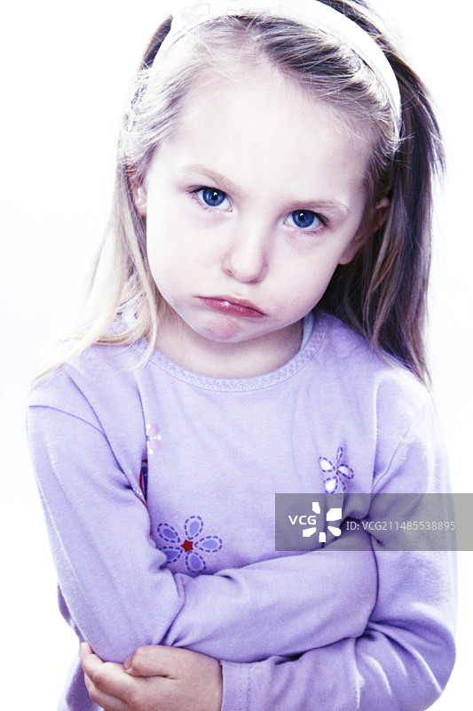 不开心的女孩图片素材