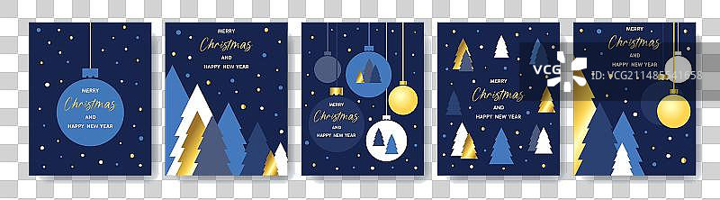 圣诞新年贺卡套装图片素材