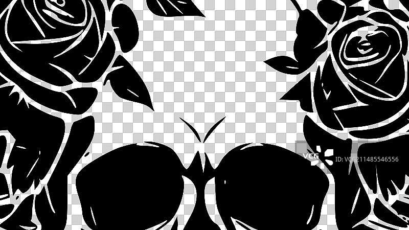 骷髅-极简主义和扁平的标志图片素材