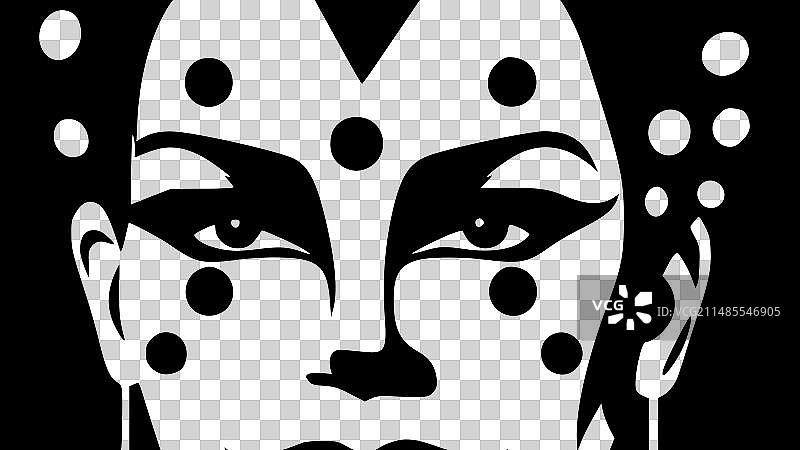 小丑 - 黑白隔离图标图片素材