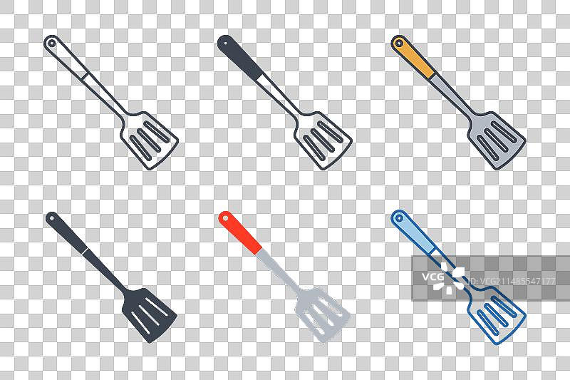 不同风格的锅铲图标合集图片素材