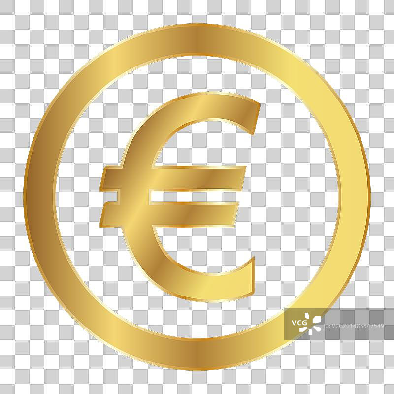网络互联网货币的欧元概念金色图标图片素材