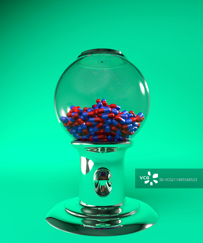 糖果分配器中的药丸图片素材