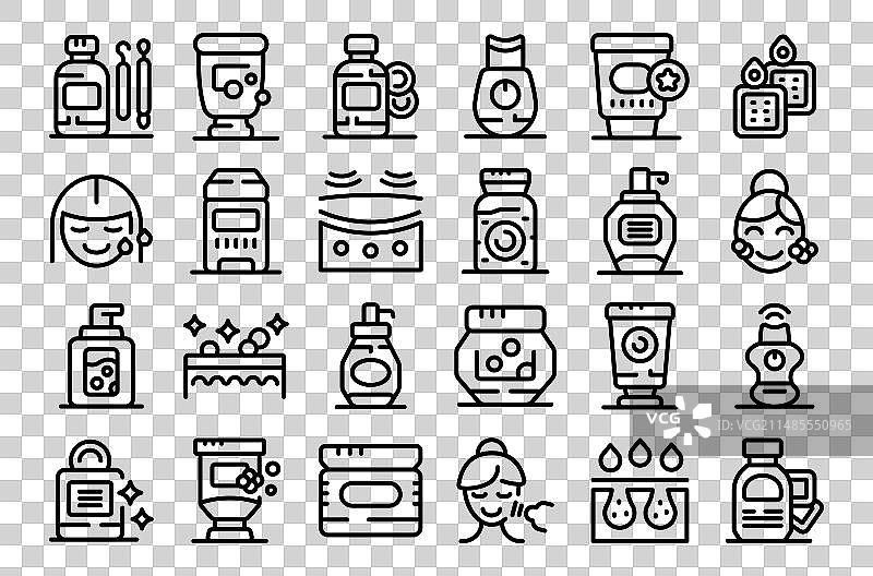 面部清洁图标轮廓图片素材