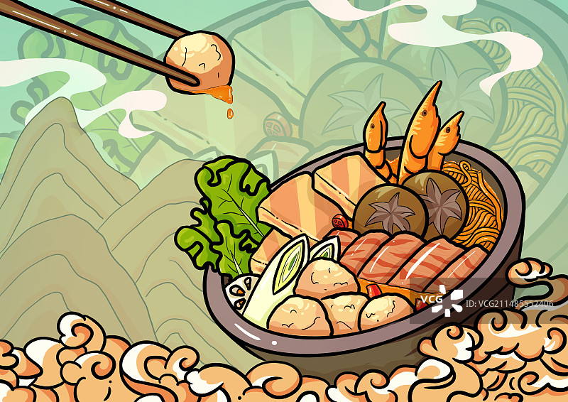 新中式国风麻辣烫图片素材